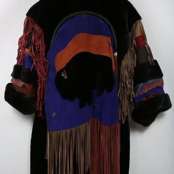 Where the Buffalo Roam Vintage Coat Cowgirl Western Southwestern Yellowstone - Picture 12 of 14